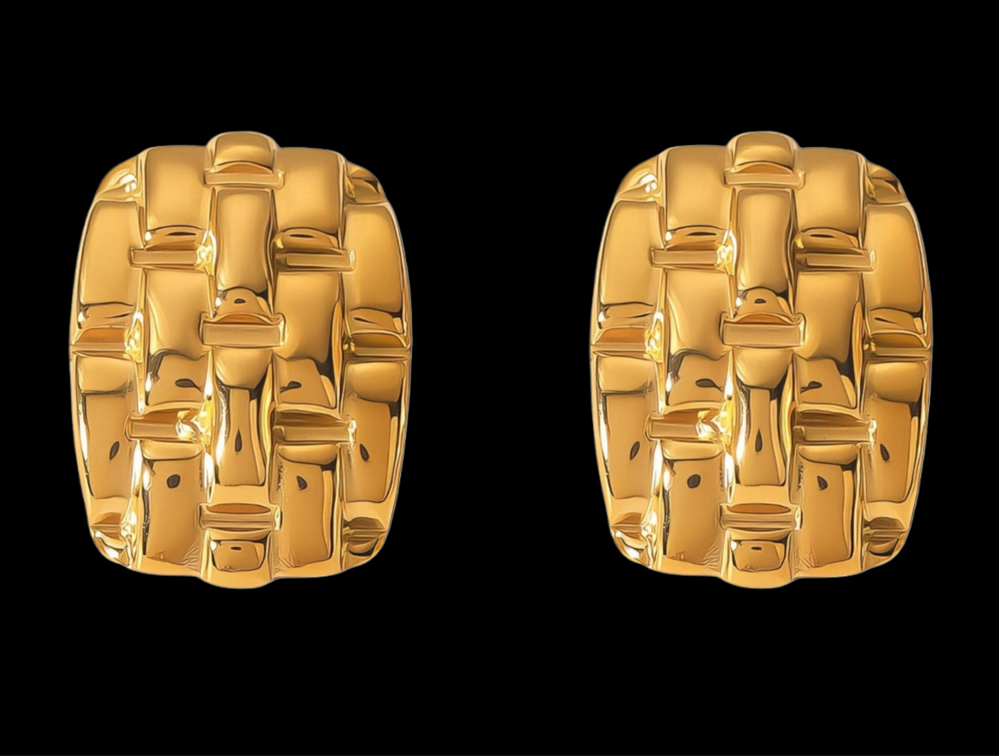 18K GOLD PLATED STAINLESS STEEL EARRINGS, INTENSITY; WATERPROOF; HYPOALLERGENIC JEWELRY