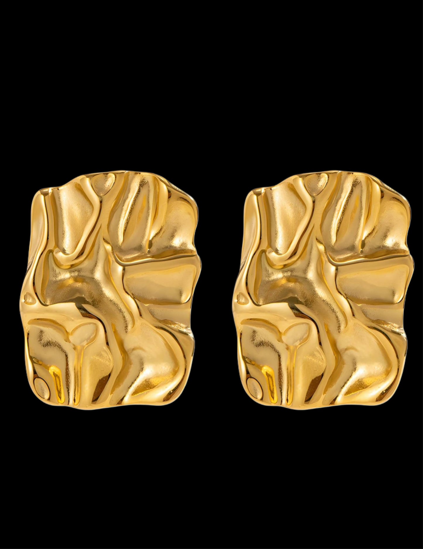 18K GOLD PLATED STAINLESS STEEL EARRINGS, INTENSITY; WATERPROOF; HYPOALLERGENIC JEWELRY
