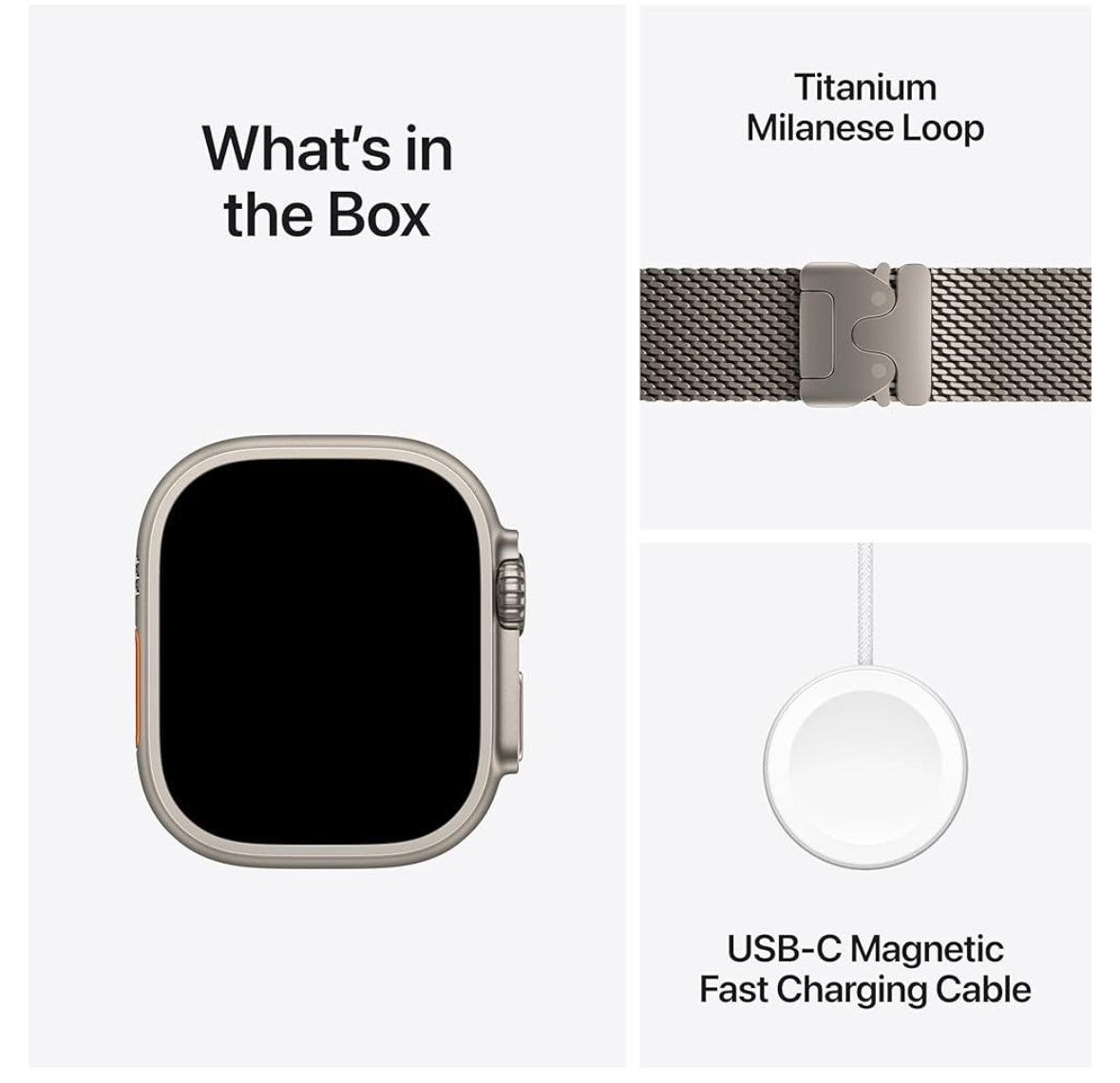 Apple Watch 49mm ultra 2 GPS + cellular smart watch, sports watch with Natural rugged Titanium case with Milanese loop