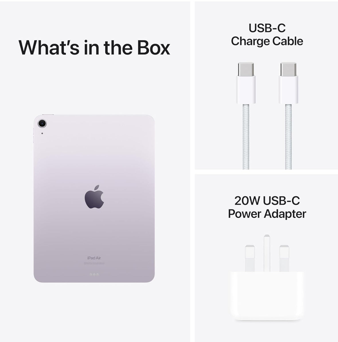 Apple iPad Air 11 inch (M2) Liquid Retina display, landscape 12MP front and back camera, Wi-Fi 6E, Touch ID, all day battery life