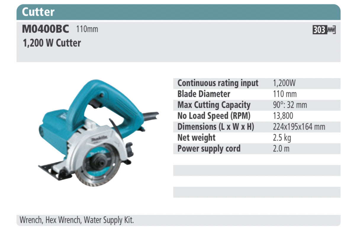 MAKITA M0400BC Cutter 110mm blade diameter, 1200W