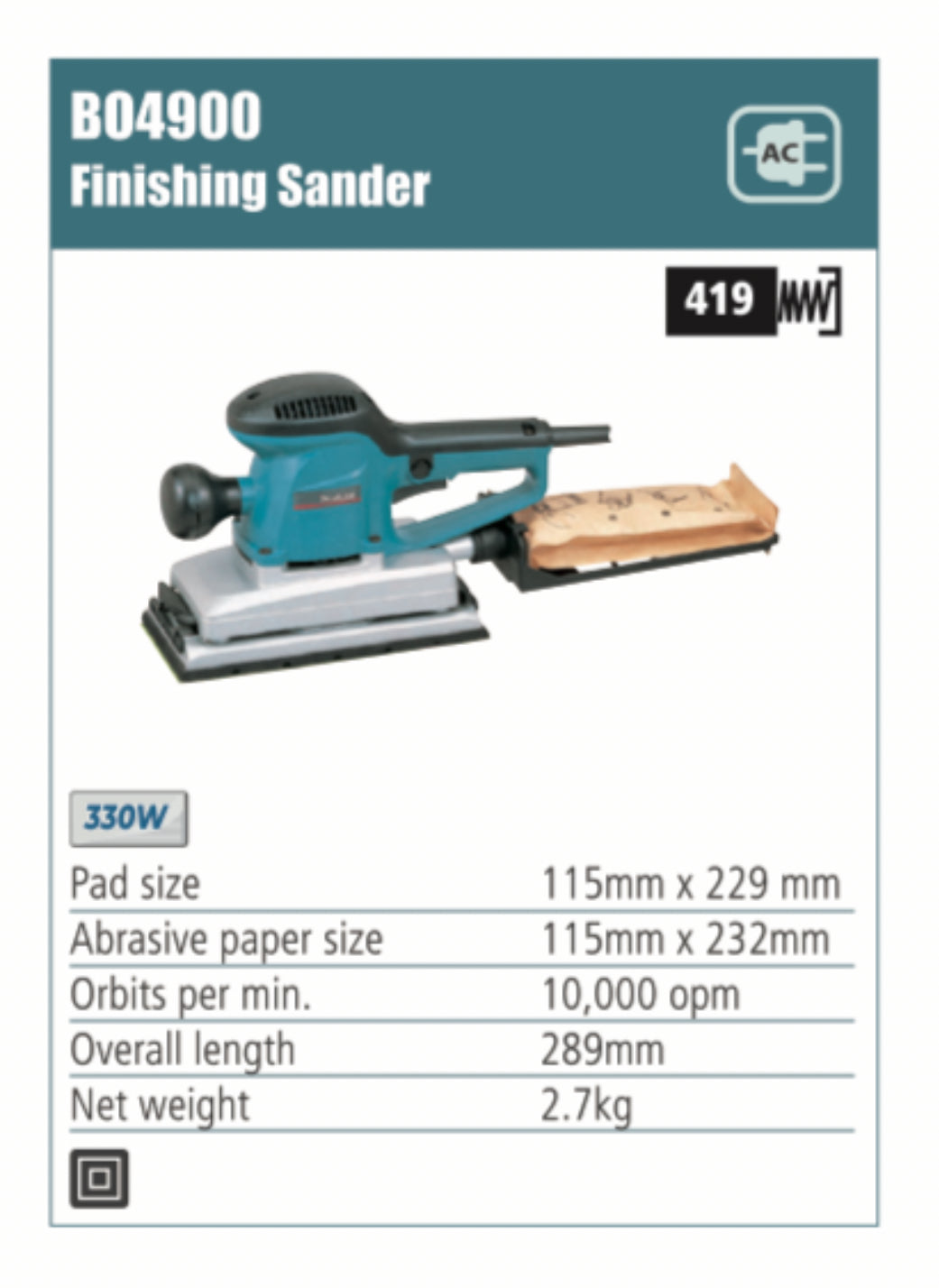 MAKITA B04900 Finishing Sander 330W