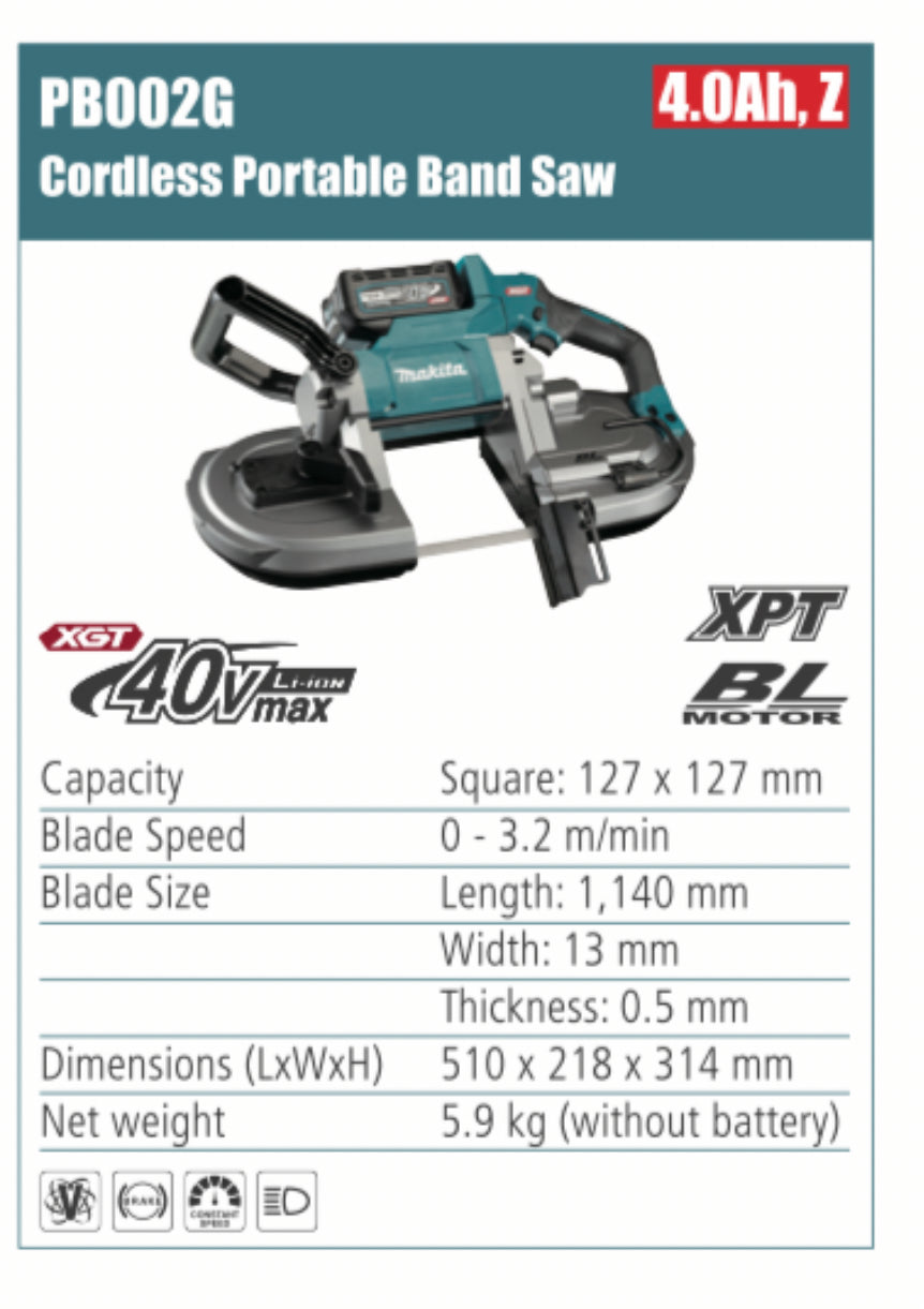 MAKITA PB002G Cordless Portable Band saw, without battery