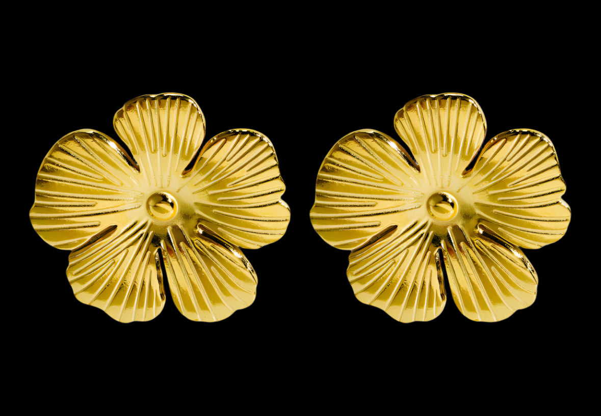 18K GOLD PLATED STAINLESS STEEL EARRINGS, INTENSITY; WATERPROOF; HYPOALLERGENIC JEWELRY