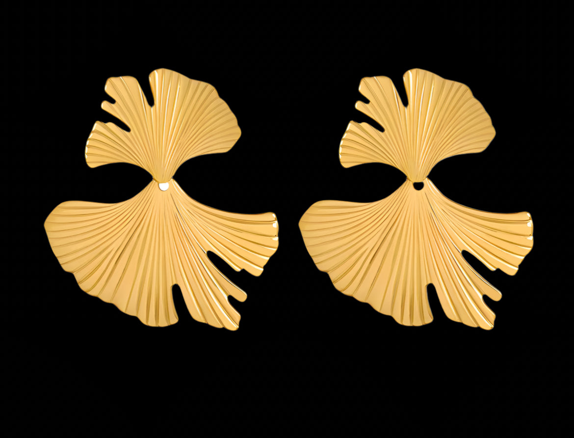18K GOLD PLATED STAINLESS STEEL EARRINGS, INTENSITY; WATERPROOF; HYPOALLERGENIC JEWELRY