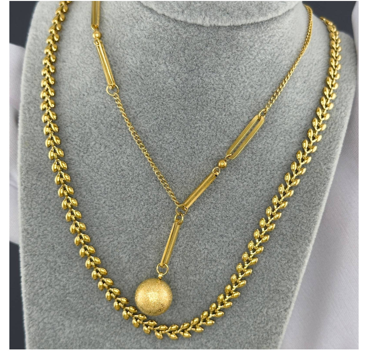 18K GOLD PLATED STAINLESS STEEL NECKLACE,INTENSITY,WATERPROOF, HYPOALLERGENIC JEWELRY