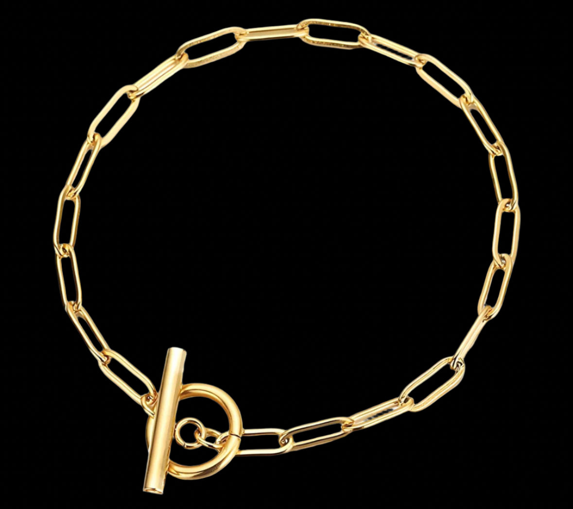 18K GOLD PLATED STAINLESS STEEL BRACELET, INTENSITY, WATERPROOF, HYPOALLERGENIC JEWELRY
