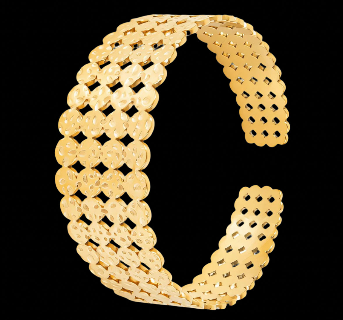 18K GOLD PLATED STAINLESS STEEL BRACELET, INTENSITY, WATERPROOF, HYPOALLERGENIC JEWELRY