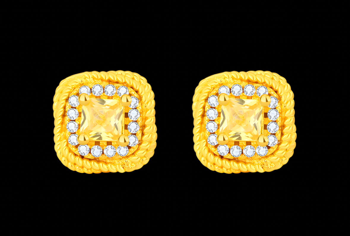 18K GOLD PLATED STAINLESS STEEL EARRINGS, INTENSITY; WATERPROOF; HYPOALLERGENIC JEWELRY