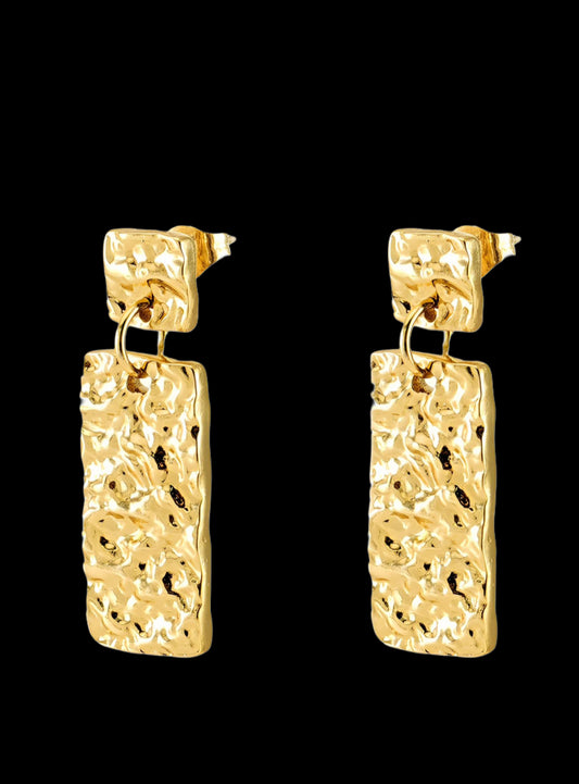 18K GOLD PLATED STAINLESS STEEL EARRINGS, INTENSITY;  WATERPROOF; HYPOALLERGENIC JEWELRY