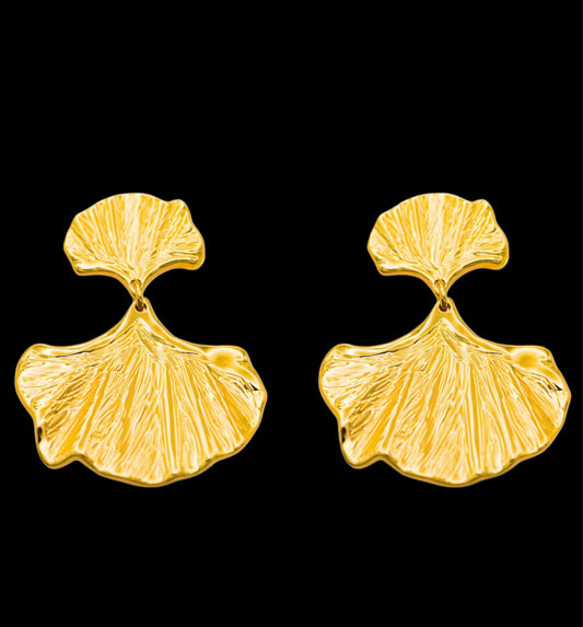 18K GOLD PLATED STAINLESS STEEL EARRINGS, INTENSITY;  WATERPROOF; HYPOALLERGENIC JEWELRY