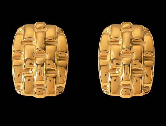 18K GOLD PLATED STAINLESS STEEL EARRINGS, INTENSITY;  WATERPROOF; HYPOALLERGENIC JEWELRY