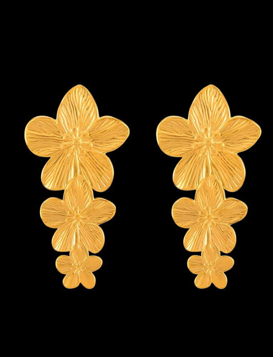 18K GOLD PLATED STAINLESS STEEL EARRINGS, INTENSITY;  WATERPROOF; HYPOALLERGENIC JEWELRY
