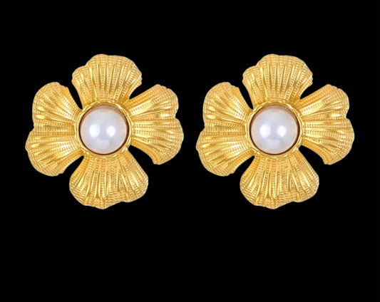 18K GOLD PLATED STAINLESS STEEL EARRINGS, INTENSITY;  WATERPROOF; HYPOALLERGENIC JEWELRY