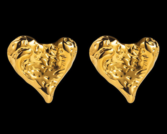 18K GOLD PLATED STAINLESS STEEL EARRINGS, INTENSITY;  WATERPROOF; HYPOALLERGENIC JEWELRY