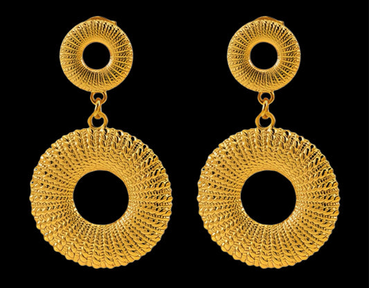 18K GOLD PLATED STAINLESS STEEL EARRINGS, INTENSITY;  WATERPROOF; HYPOALLERGENIC JEWELRY