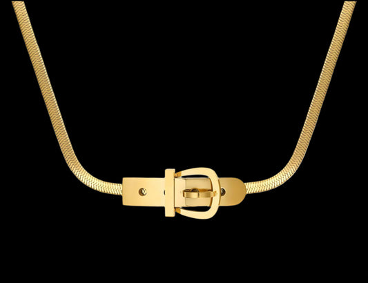 18K GOLD PLATED STAINLESS STEEL NECKLACE,INTENSITY,WATERPROOF, HYPOALLERGENIC JEWELRY