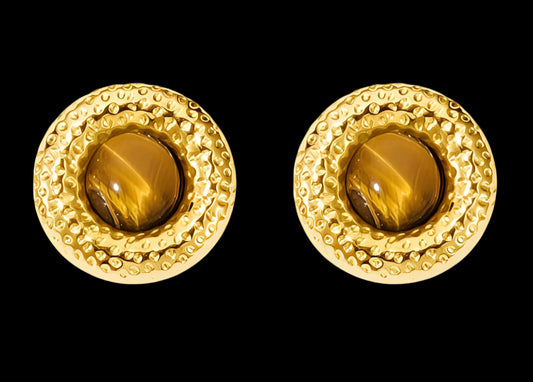 18K GOLD PLATED STAINLESS STEEL EARRINGS, INTENSITY;  WATERPROOF; HYPOALLERGENIC JEWELRY