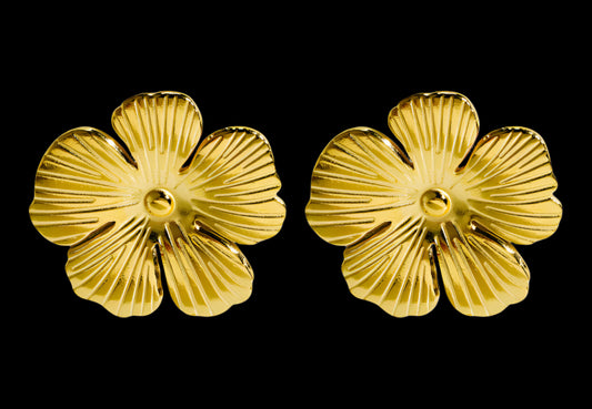 18K GOLD PLATED STAINLESS STEEL EARRINGS, INTENSITY;  WATERPROOF; HYPOALLERGENIC JEWELRY