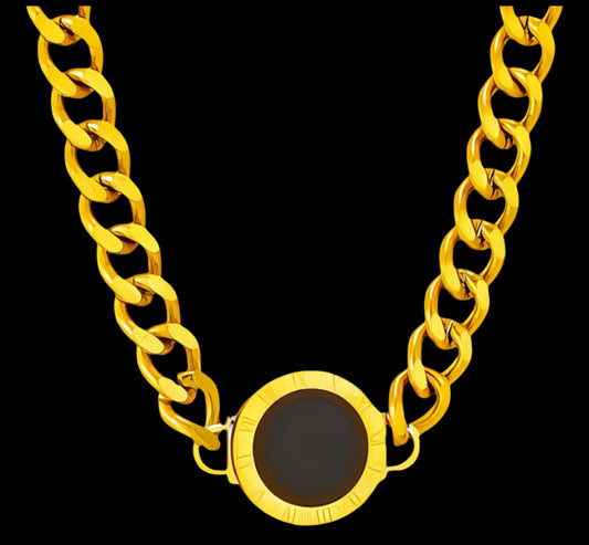 18K GOLD PLATED STAINLESS STEEL NECKLACE,INTENSITY,WATERPROOF, HYPOALLERGENIC JEWELRY