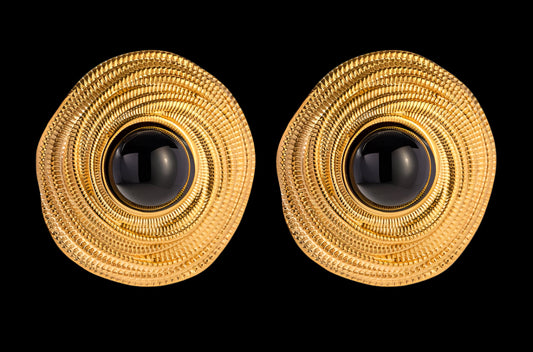 18K GOLD PLATED STAINLESS STEEL EARRINGS, INTENSITY;  WATERPROOF; HYPOALLERGENIC JEWELRY