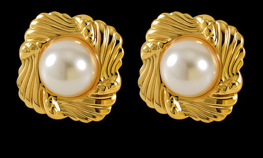 18K GOLD PLATED STAINLESS STEEL EARRINGS, INTENSITY;  WATERPROOF; HYPOALLERGENIC JEWELRY