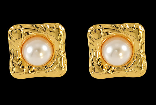 18K GOLD PLATED STAINLESS STEEL EARRINGS, INTENSITY;  WATERPROOF; HYPOALLERGENIC JEWELRY