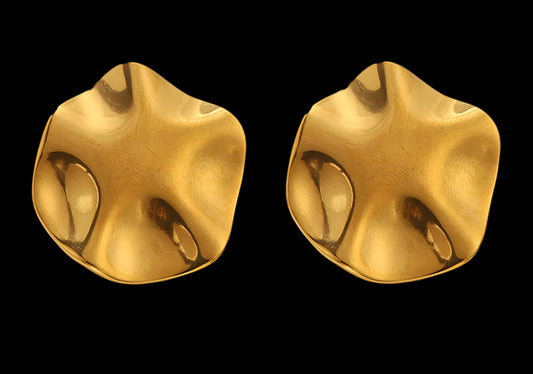 18K GOLD PLATED STAINLESS STEEL EARRINGS, INTENSITY;  WATERPROOF; HYPOALLERGENIC JEWELRY