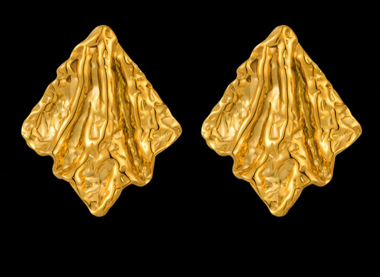 18K GOLD PLATED STAINLESS STEEL EARRINGS, INTENSITY;  WATERPROOF; HYPOALLERGENIC JEWELRY