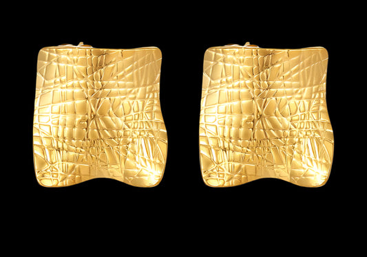 18K GOLD PLATED STAINLESS STEEL EARRINGS, INTENSITY;  WATERPROOF; HYPOALLERGENIC JEWELRY
