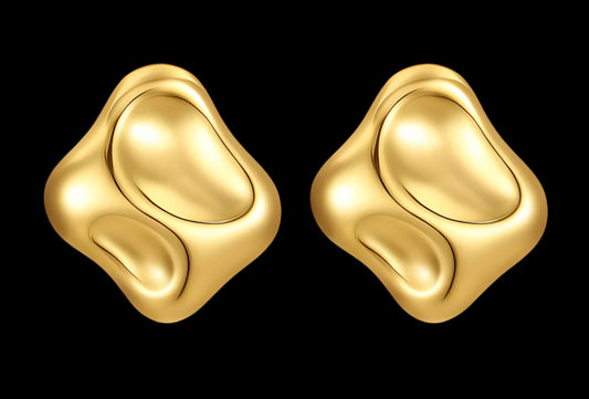 18K GOLD PLATED STAINLESS STEEL EARRINGS, INTENSITY;  WATERPROOF; HYPOALLERGENIC JEWELRY