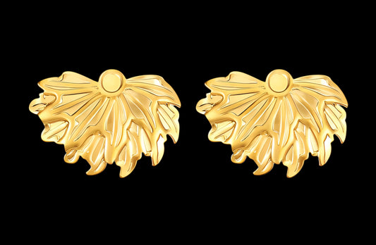 18K GOLD PLATED STAINLESS STEEL EARRINGS, INTENSITY;  WATERPROOF; HYPOALLERGENIC JEWELRY