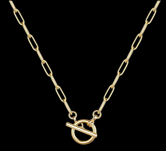 18K GOLD PLATED STAINLESS STEEL NECKLACE,INTENSITY,WATERPROOF, HYPOALLERGENIC JEWELRY
