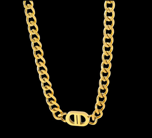 18K GOLD PLATED STAINLESS STEEL NECKLACE,INTENSITY,WATERPROOF, HYPOALLERGENIC JEWELRY