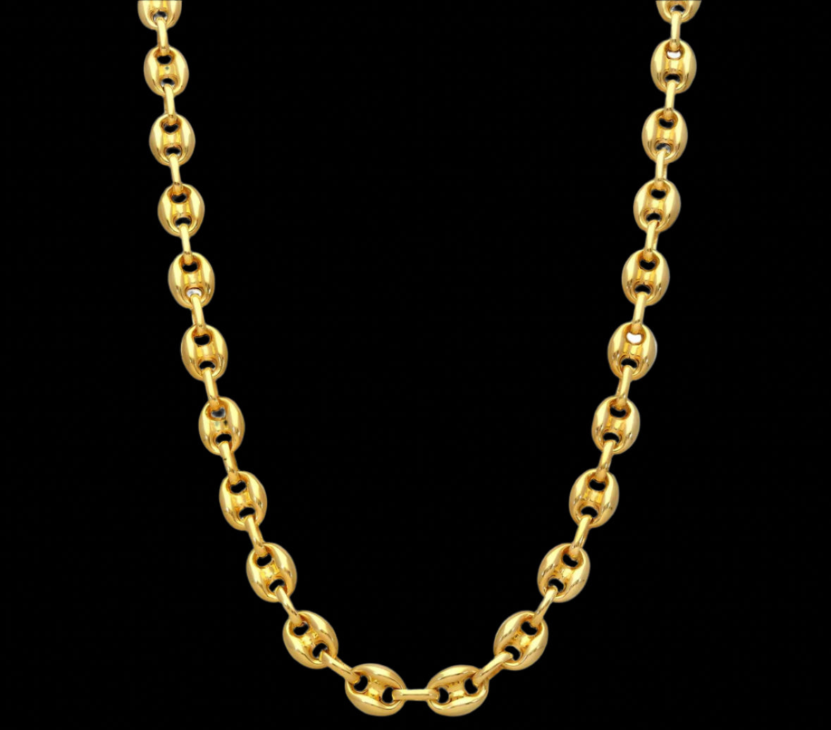 18K GOLD PLATED STAINLESS STEEL NECKLACE,INTENSITY,WATERPROOF, HYPOALLERGENIC JEWELRY