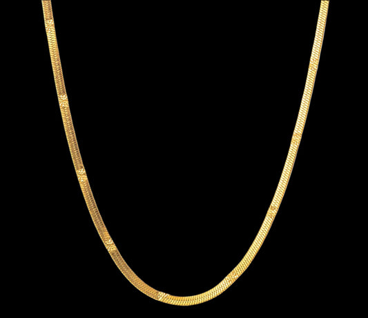 18K GOLD PLATED STAINLESS STEEL NECKLACE,INTENSITY,WATERPROOF, HYPOALLERGENIC JEWELRY