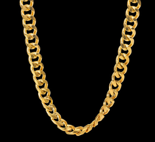 18K GOLD PLATED STAINLESS STEEL NECKLACE,INTENSITY,WATERPROOF, HYPOALLERGENIC JEWELRY