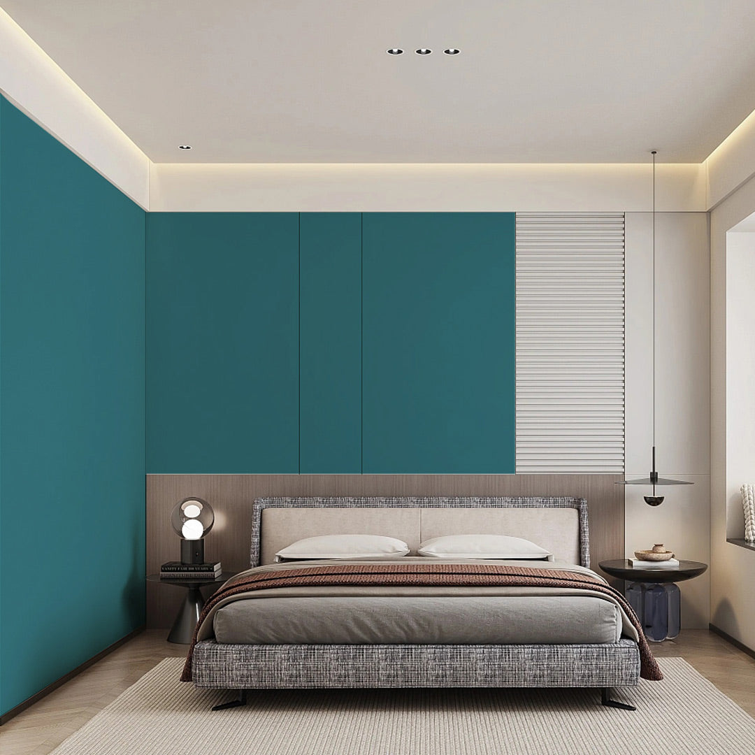 Dirty Blue KH9010 - applied to a wardrobe wall